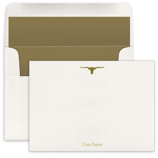 Longhorn Flat Note Cards - Letterpress